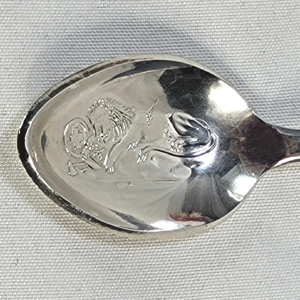 Rolex Bucherer Switzerland Watch Souvenir Spoon Lucerne Lion Rose Silver tone